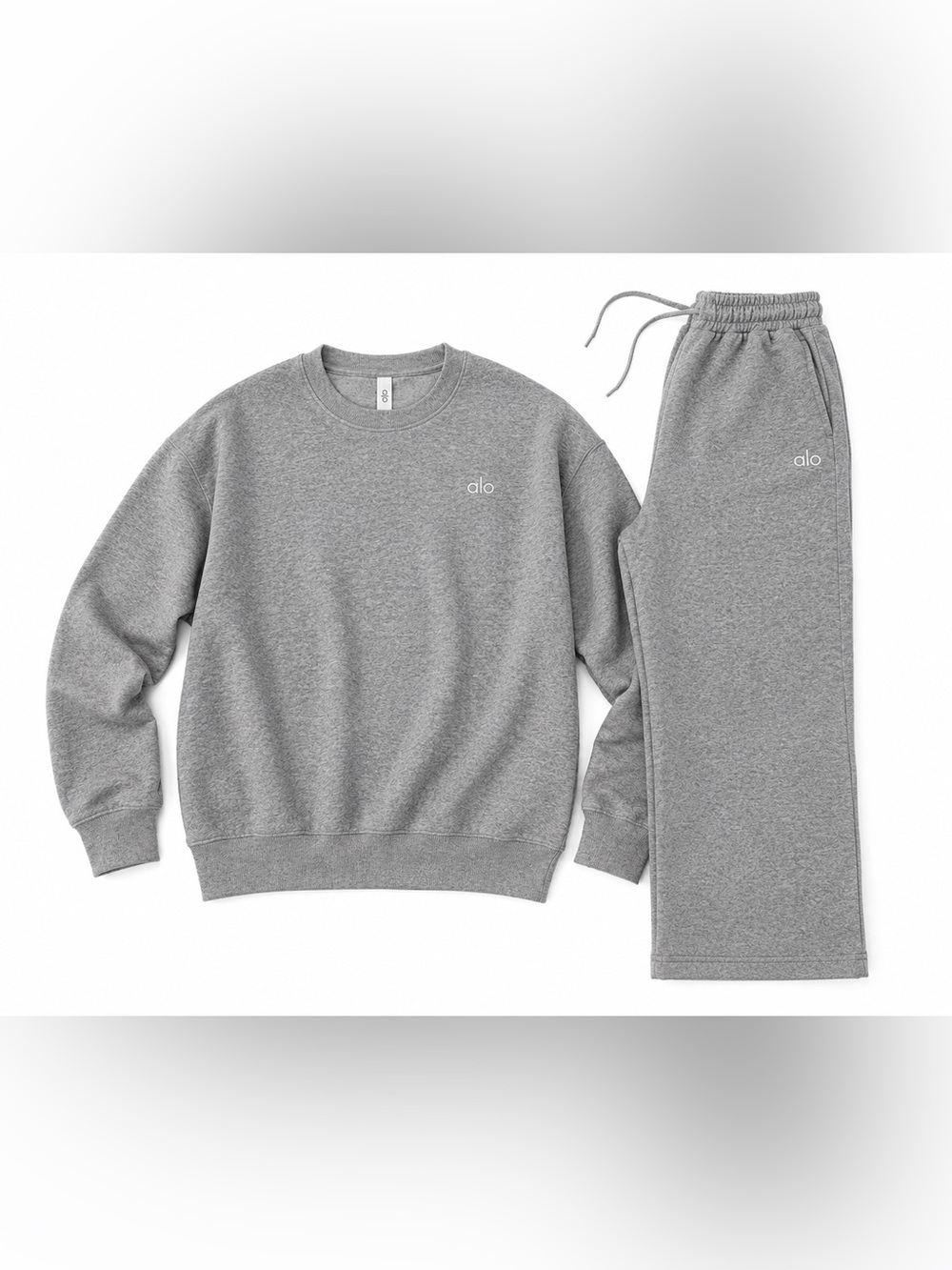 Alo Yoga Gray Matching Sweat Set XXL